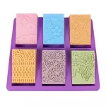 Figure Checkered Shaped Soap Mold 6 Hole