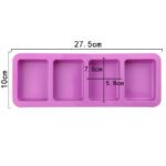 Rectangle Shape Round Corner Silicon Soap Mold 4 Holes - Image 2