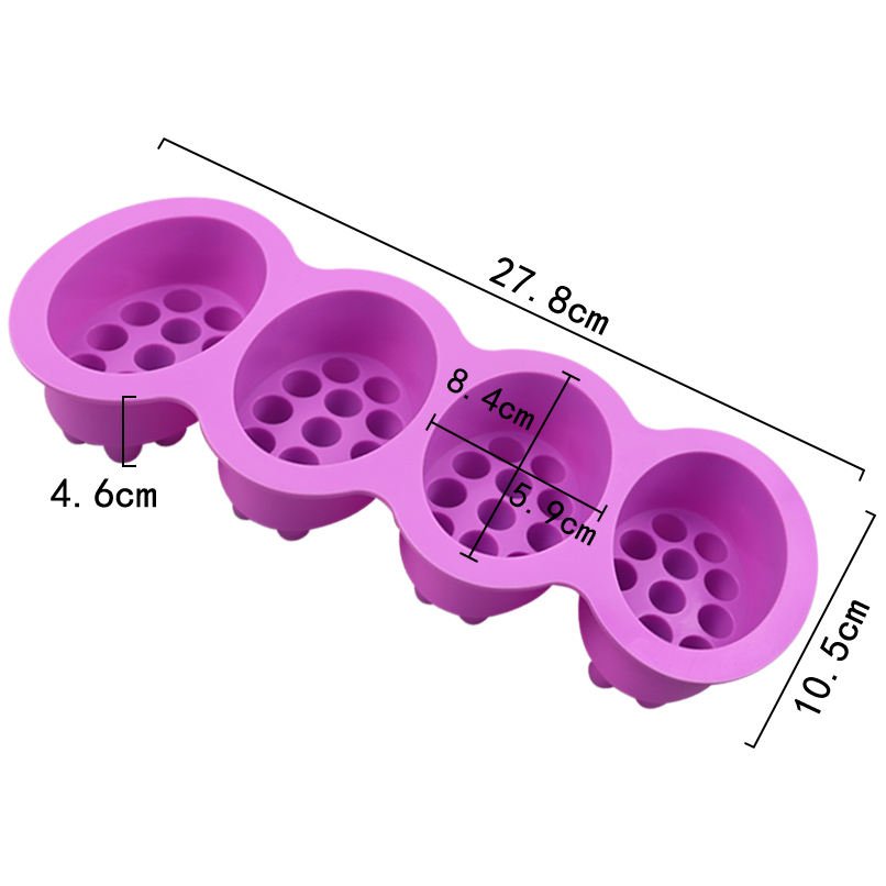 Four Compartment Silicone Soap Mold