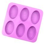 Ellipse with Decorative Design Shape Silicone Soap Mold 6 Cavity - Image 2